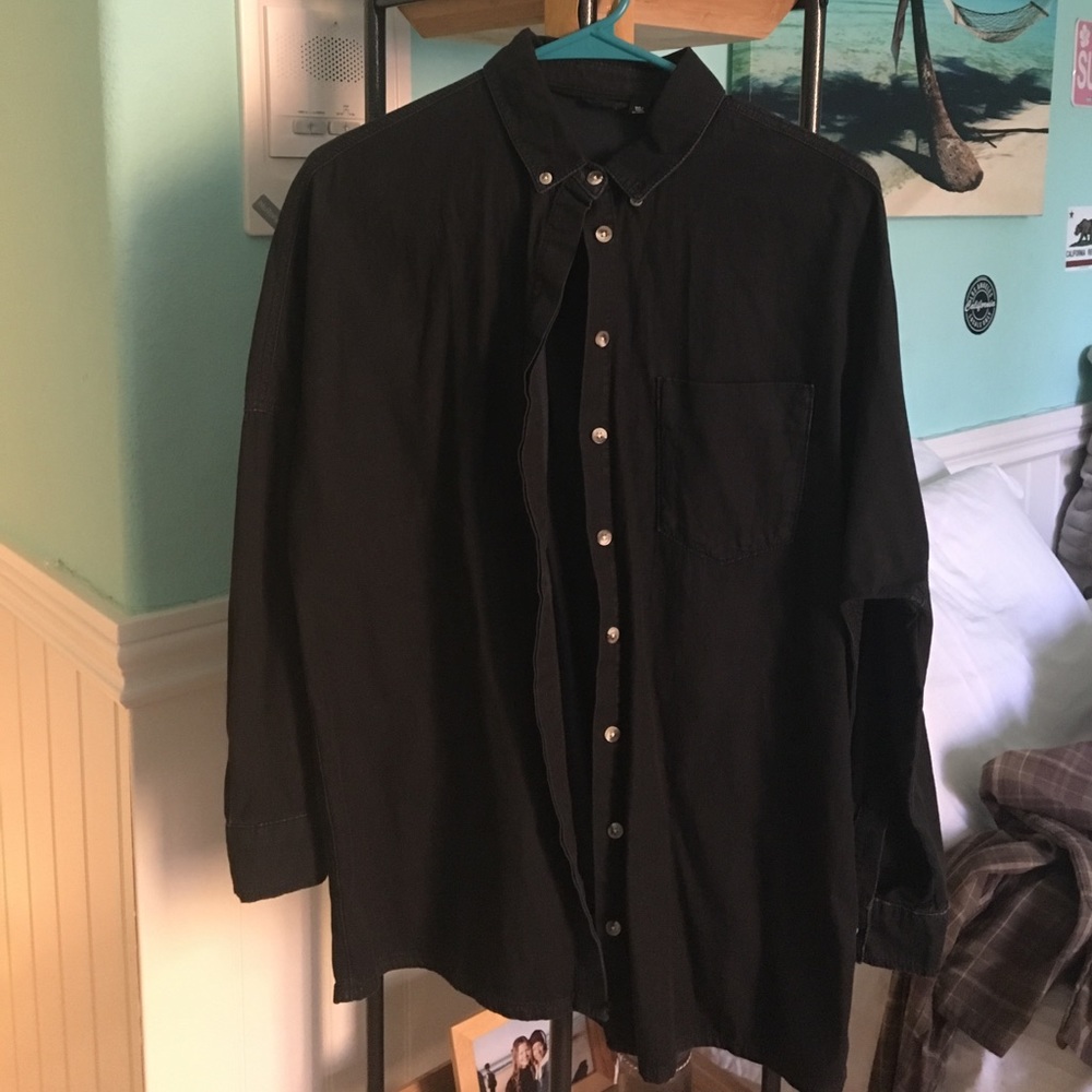 Dark blue button up new from top shop
